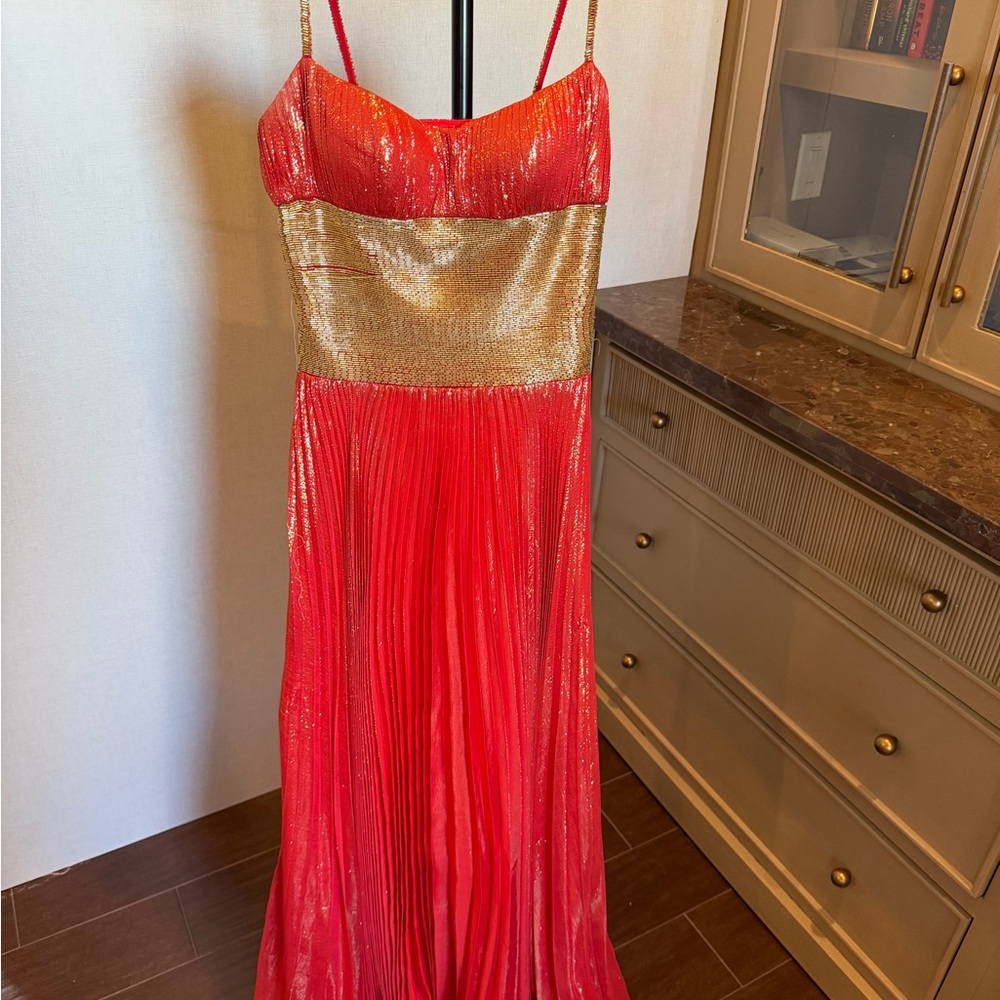 Sherri Hill Red and Gold Dress